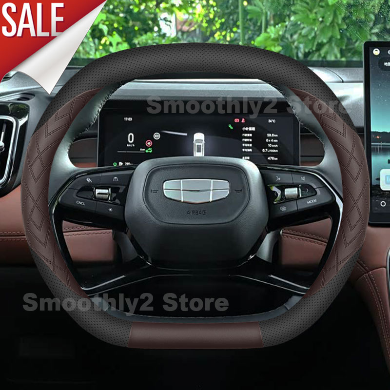 Capa de Volante de Couro para  - Car Steering Wheel Cover Anti Slip Breathable avaliação e preço