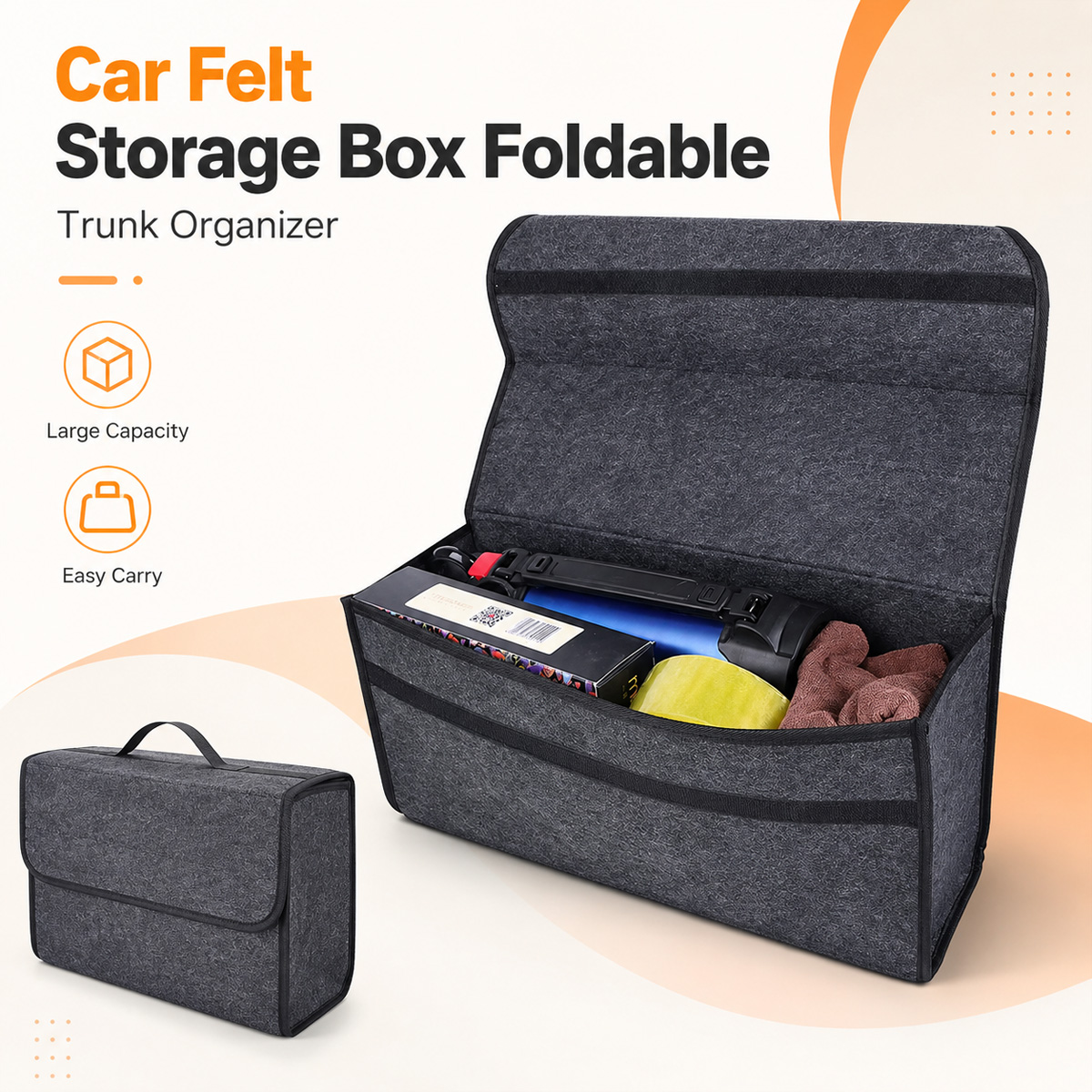 Caixa de Armazenamento Dobráve - Car Trunk Organizer Foldable Storage Box avaliação e preço