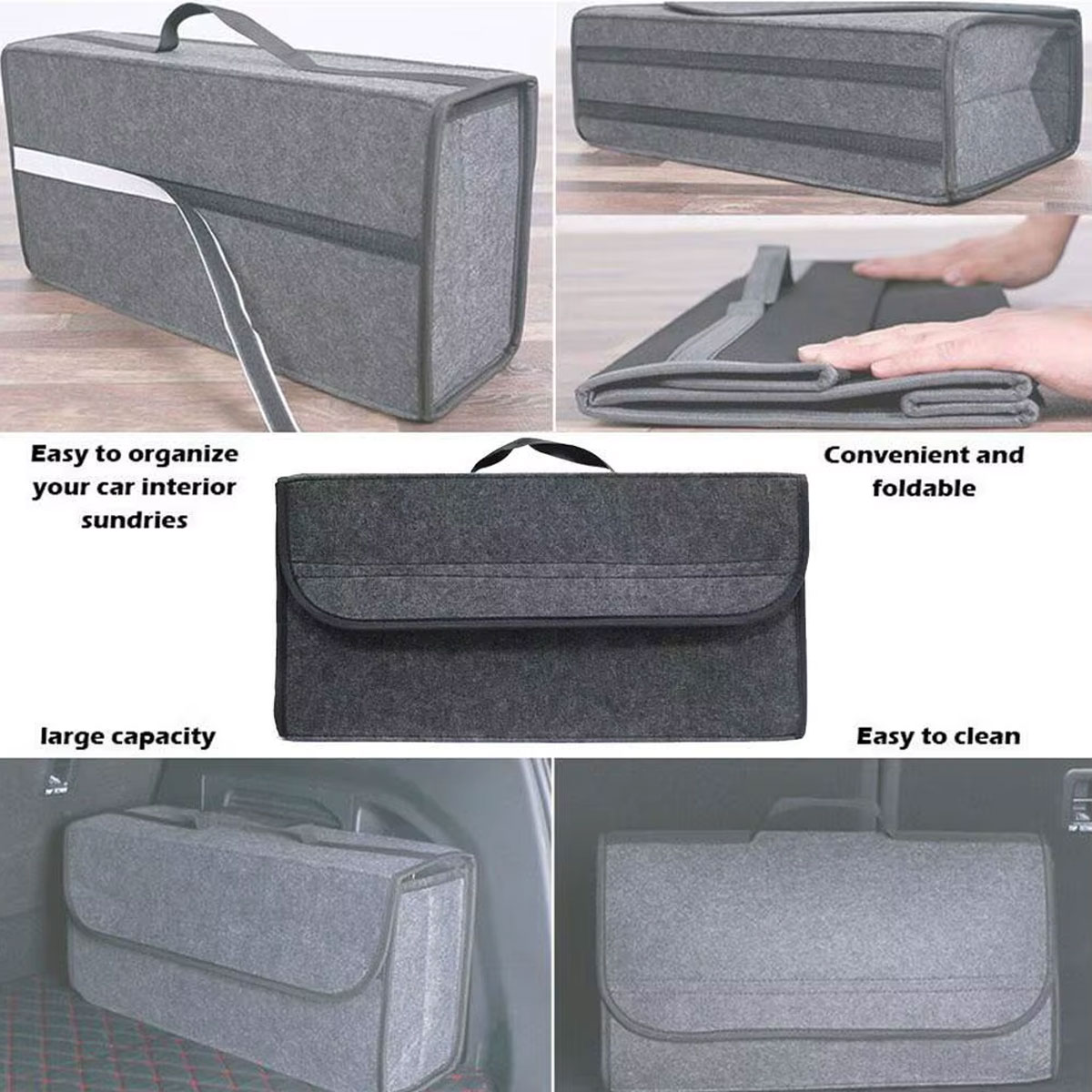 Organizador de porta-malas de  - Car Trunk Organizer Foldable Storage Box avaliação e preço