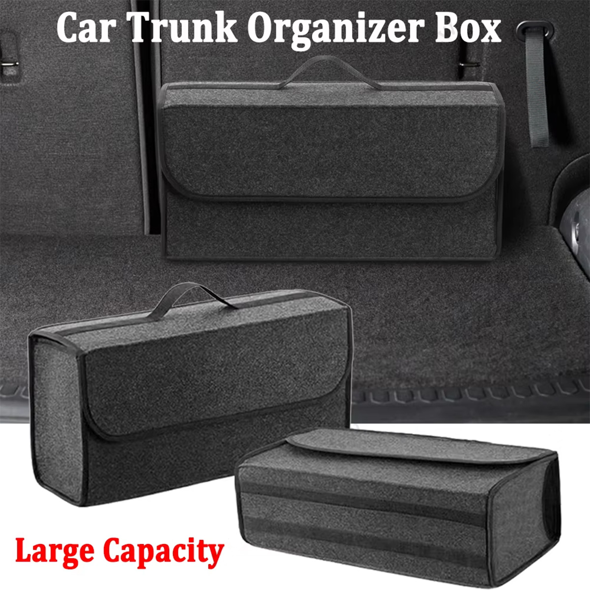 Organizador de porta-malas de  - Car Trunk Organizer Foldable Storage Box avaliação e preço