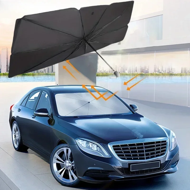 Guarda-sol para pára-brisa de  - Car Sunshade Windshield Umbrella Foldable avaliação e preço